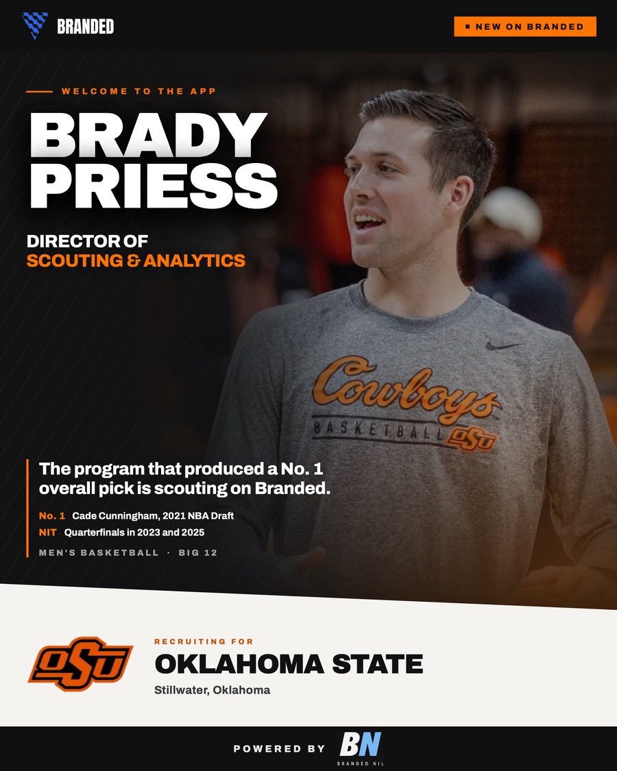 Brady Priess, Oklahoma State, director of scouting and analytics